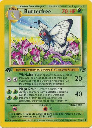 Pokemon Jungle Butterfree 33/64 Uncommon 1st Edition