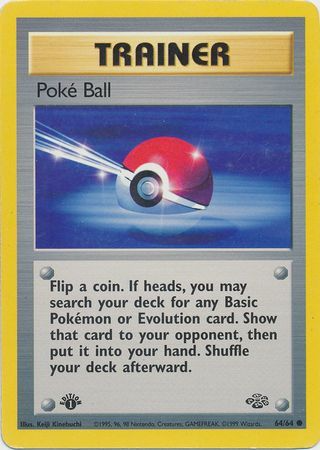Pokemon Jungle Poke Ball 64/64 Common 1st Edition