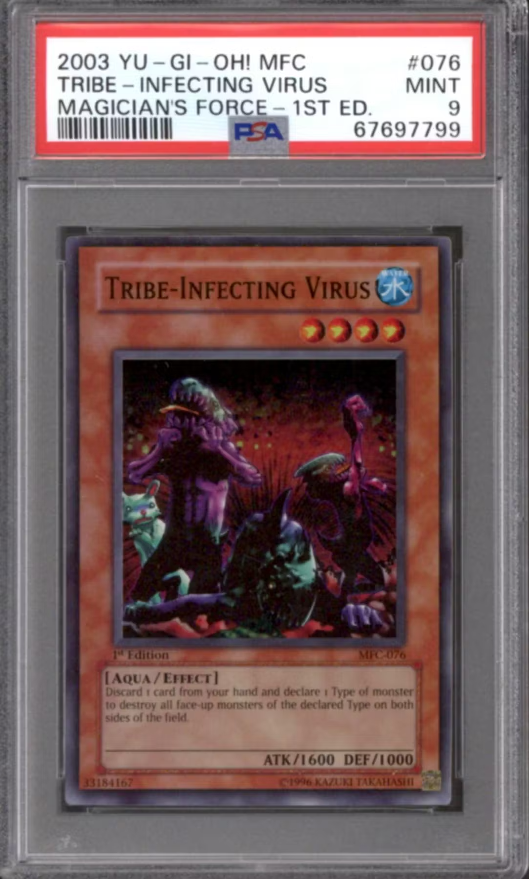 Yu-Gi-Oh Magician's Force 1st Edition Tribe-Infecting Virus MFC-076 PSA 9