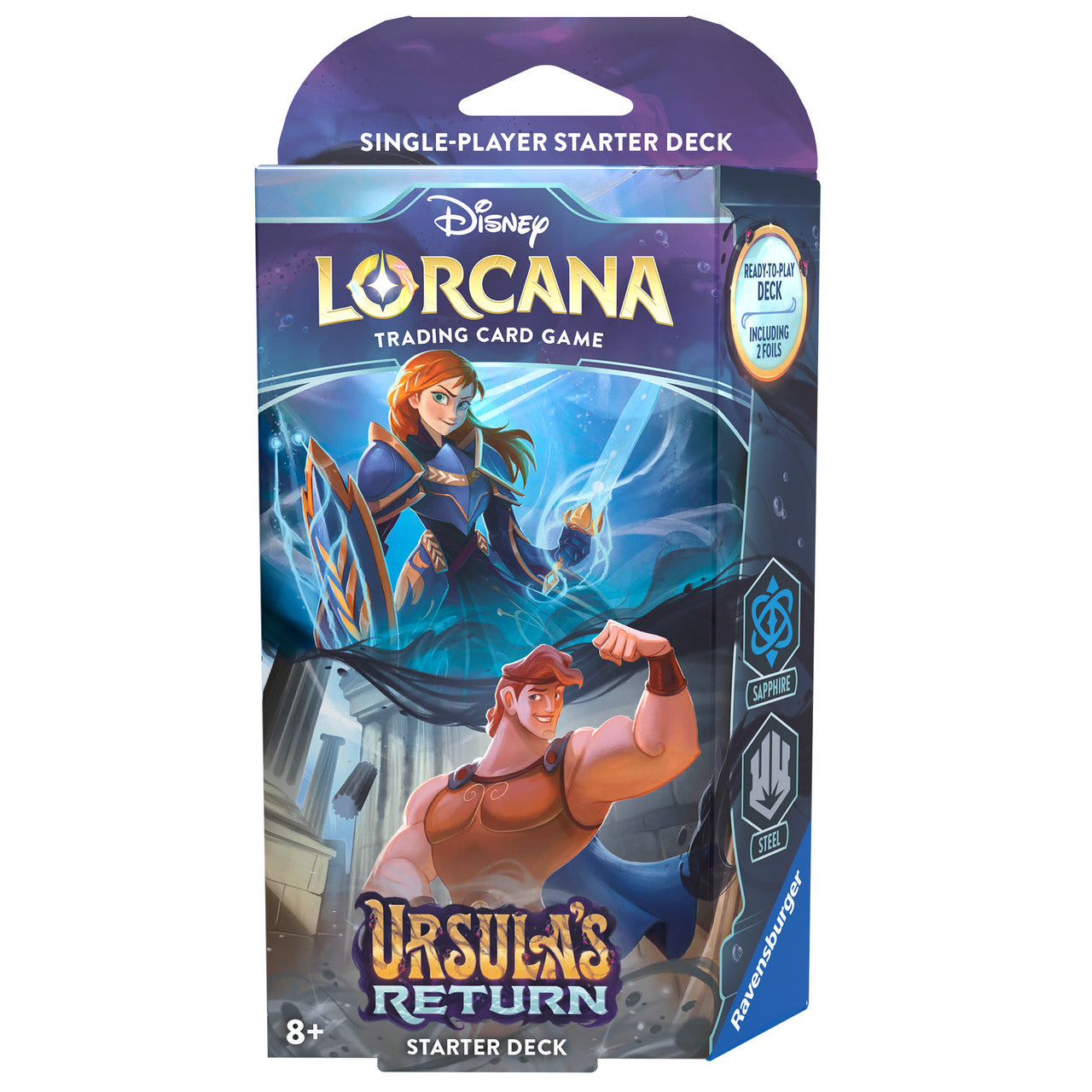 Disney Lorcana Ursula's Return Starter Deck Sapphire & Steel Anna & Hercules