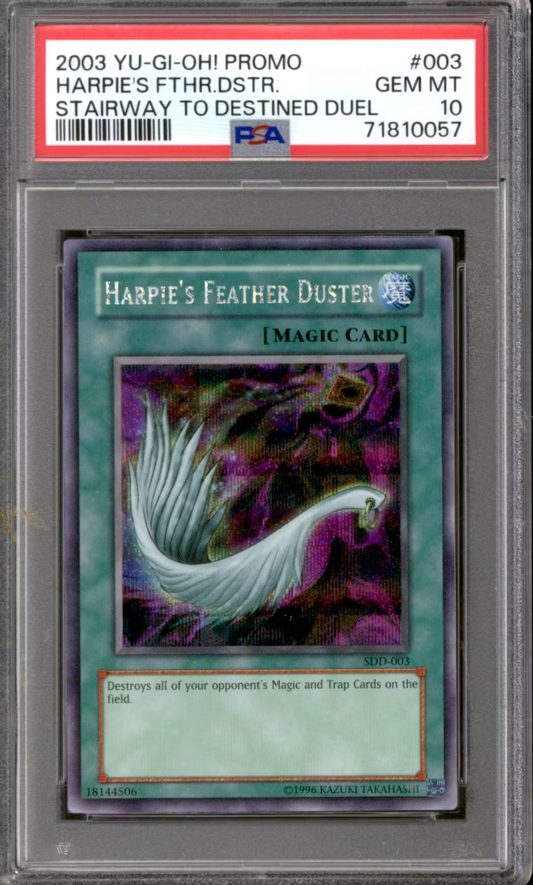 Yu-Gi-Oh Stairway to Destined Duel SDD Harpie's Feather Duster SDD-003 PSA 10 GEM MINT