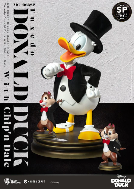 Disney 100 Years of Wonder Tuxedo Donald Duck Chip n Dale Master Craft Statue