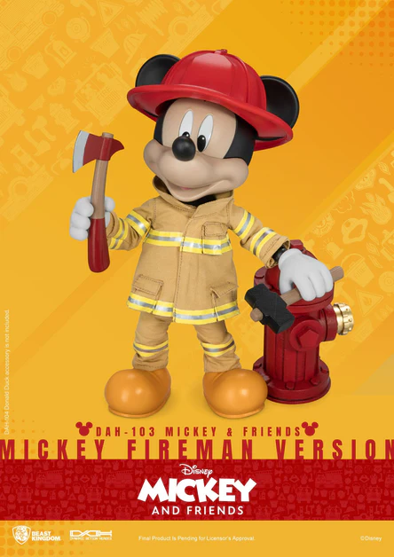 Mickey & Friends Dynamic 8ction Heroes Mickey Fireman Version 1/9 Action Figure