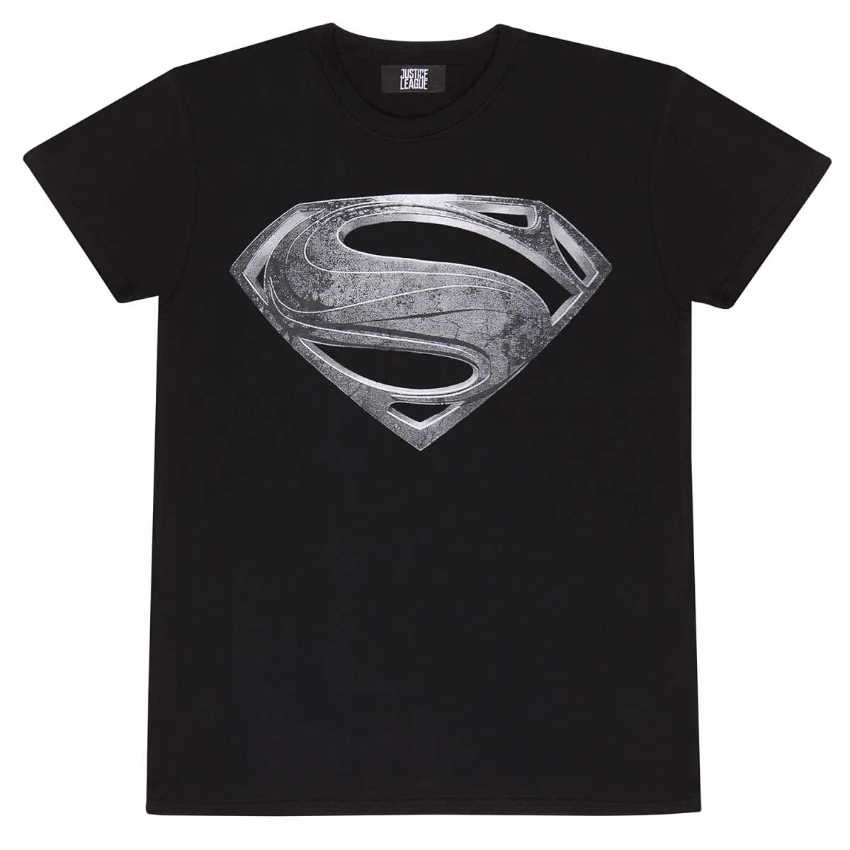 DC Justice League Superman Black Logo T-Shirt