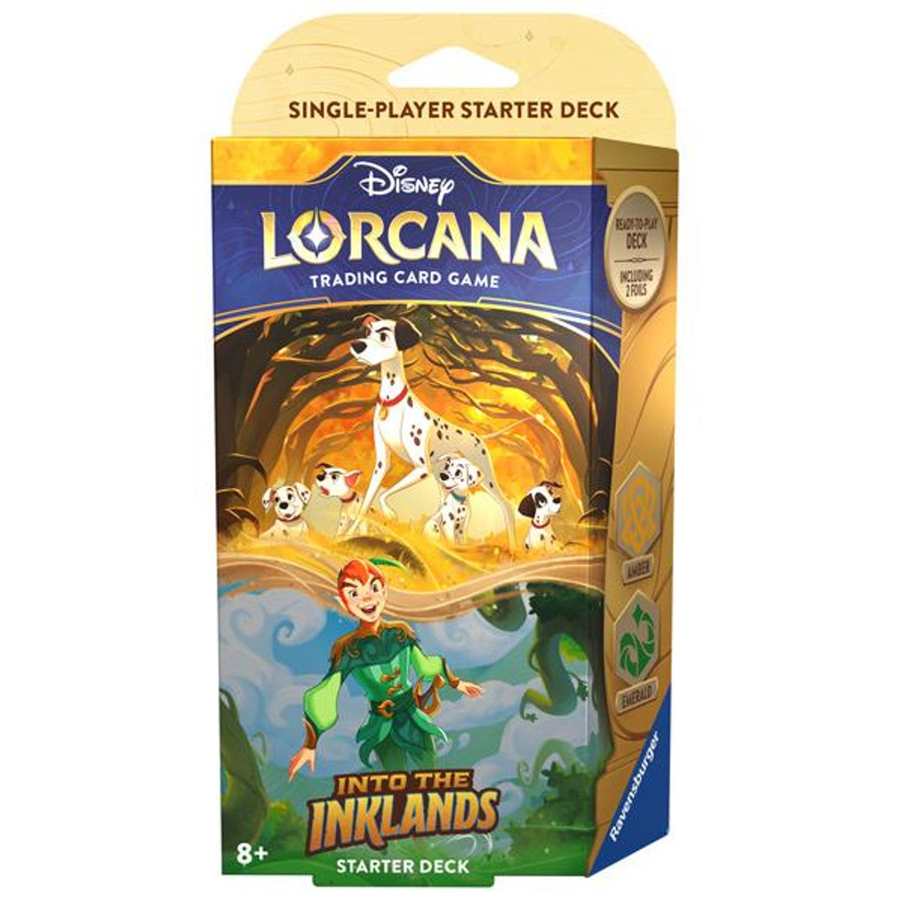 Disney Lorcana Into the Inklands Starter Deck Amber & Emerald Pongo & Peter Pan