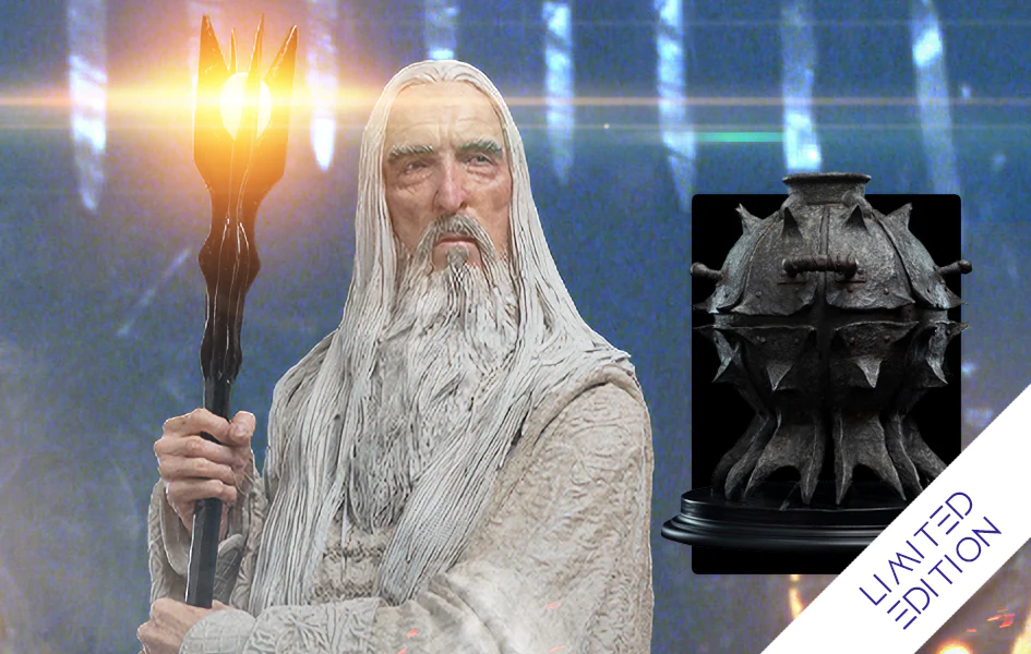 SARUMAN THE WHITE WIZARD AND THE FIRE OF ORTHANC LIMITED EDITION STATUE