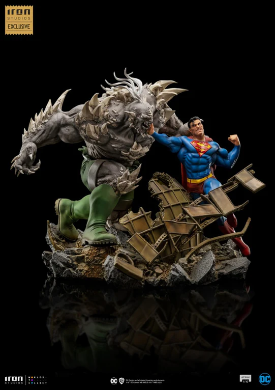 DC COMICS EXCLUSIVE 10 YEARS SUPERMAN VS DOOMSDAY 1/10 ART SCALE