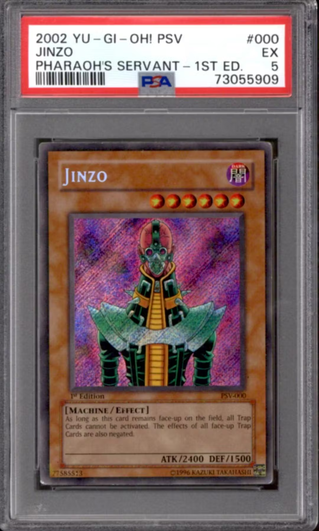 Yu-Gi-Oh Pharaoh's Servant 1st Edition Jinzo PSV-000 PSA 5