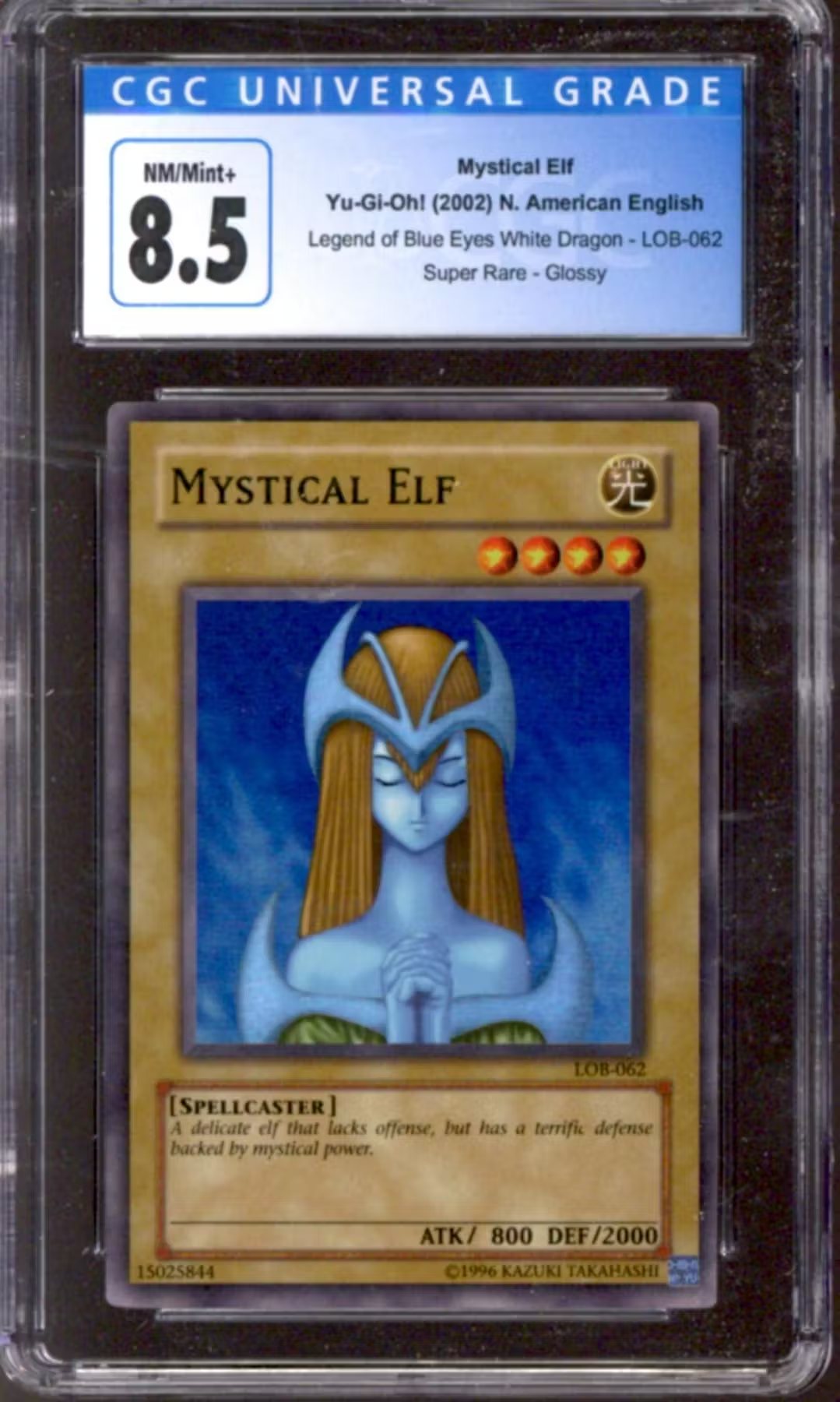 Yu-Gi-Oh Legend of Blue Eyes White Dragon Mystical Elf LOB-062 CGC 8.5
