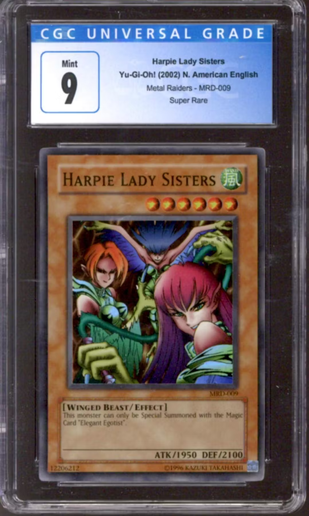 Yu-Gi-Oh Metal Raiders Harpie Lady Sisters MRD-009 CGC 9