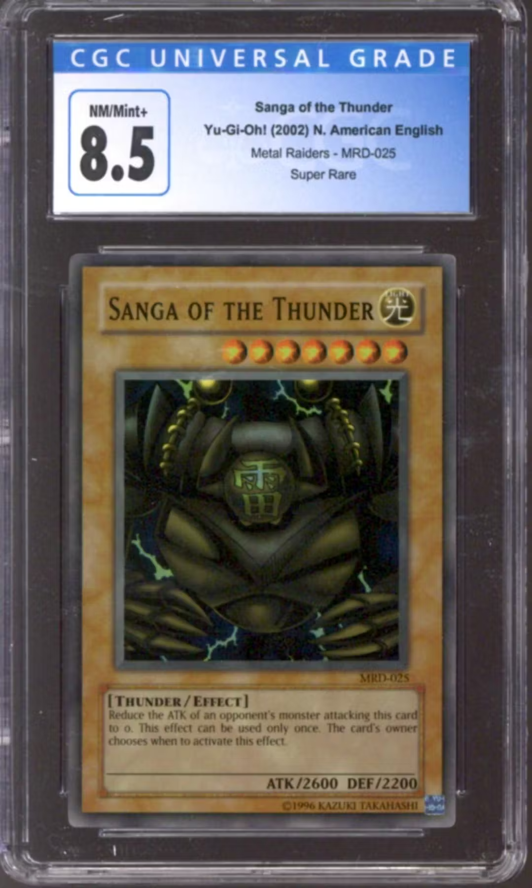 Yu-Gi-Oh Metal Raiders Faded Sanga Of The Thunder MRD-025 CGC 8.5