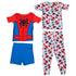 Marvel Comics Spider-Man Costume & AOP Toddler 4-Piece Pajama Set