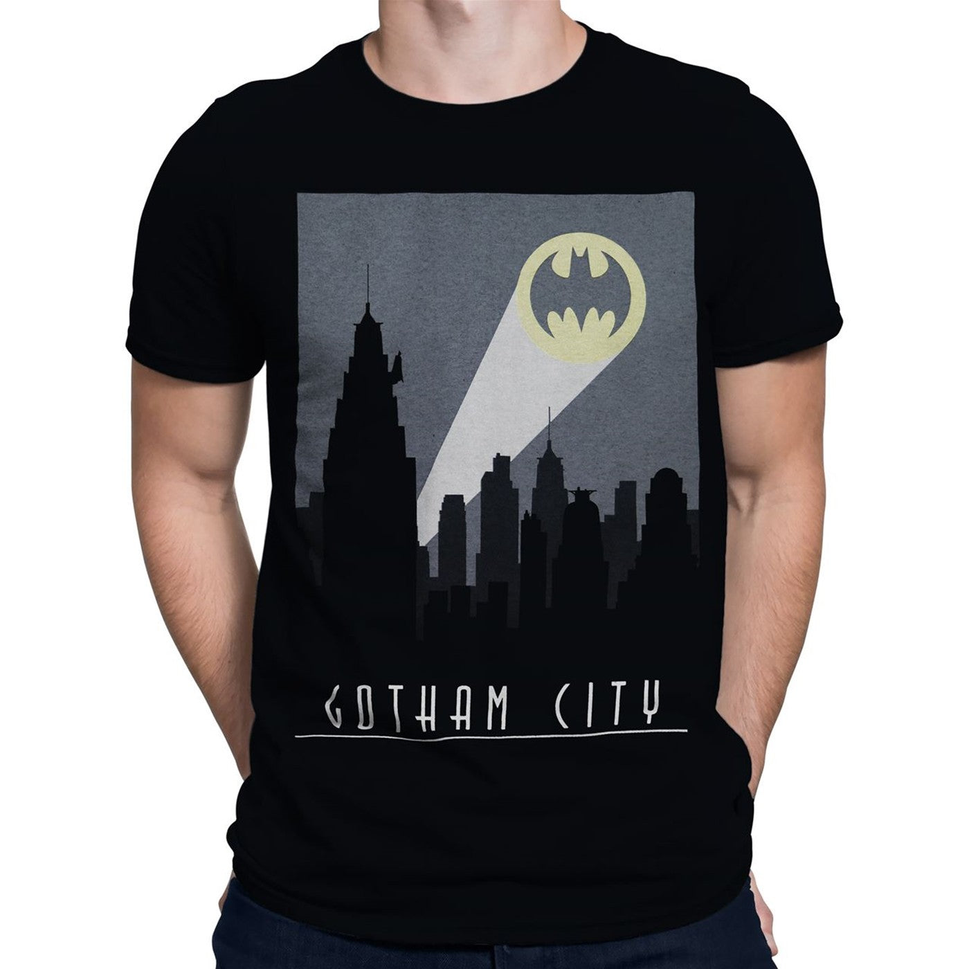 Batman Art Deco Gotham City Signal Men's T-Shirt