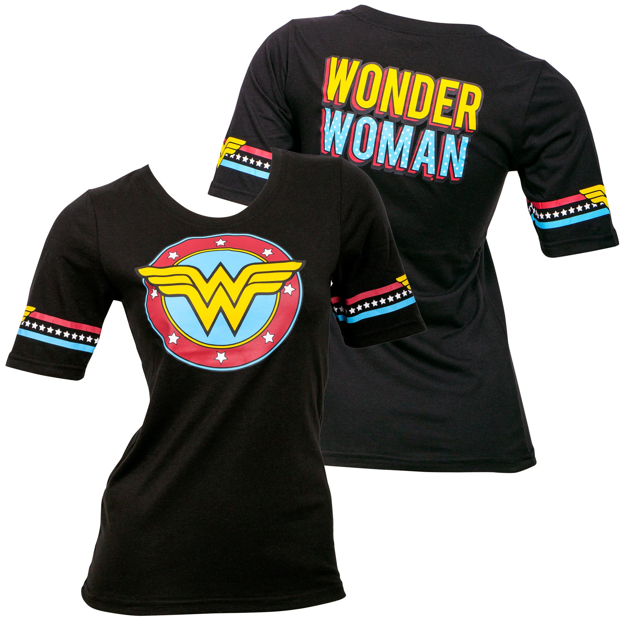 Wonder Woman Star Crest Front and Back Print Women's T-Shirt