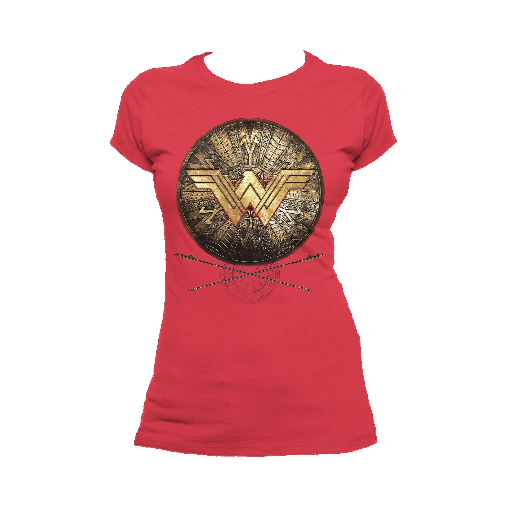 DC Wonder Woman Logo 3D Shield Official Women's T-shirt ()