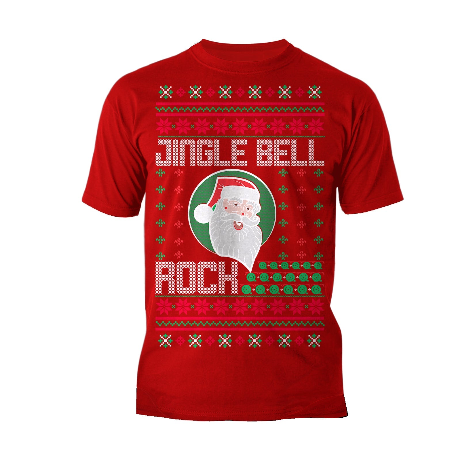 Christmas Santa Claus Jingle Bells Rock Fun Ugly Xmas Lol Men's T-Shirt