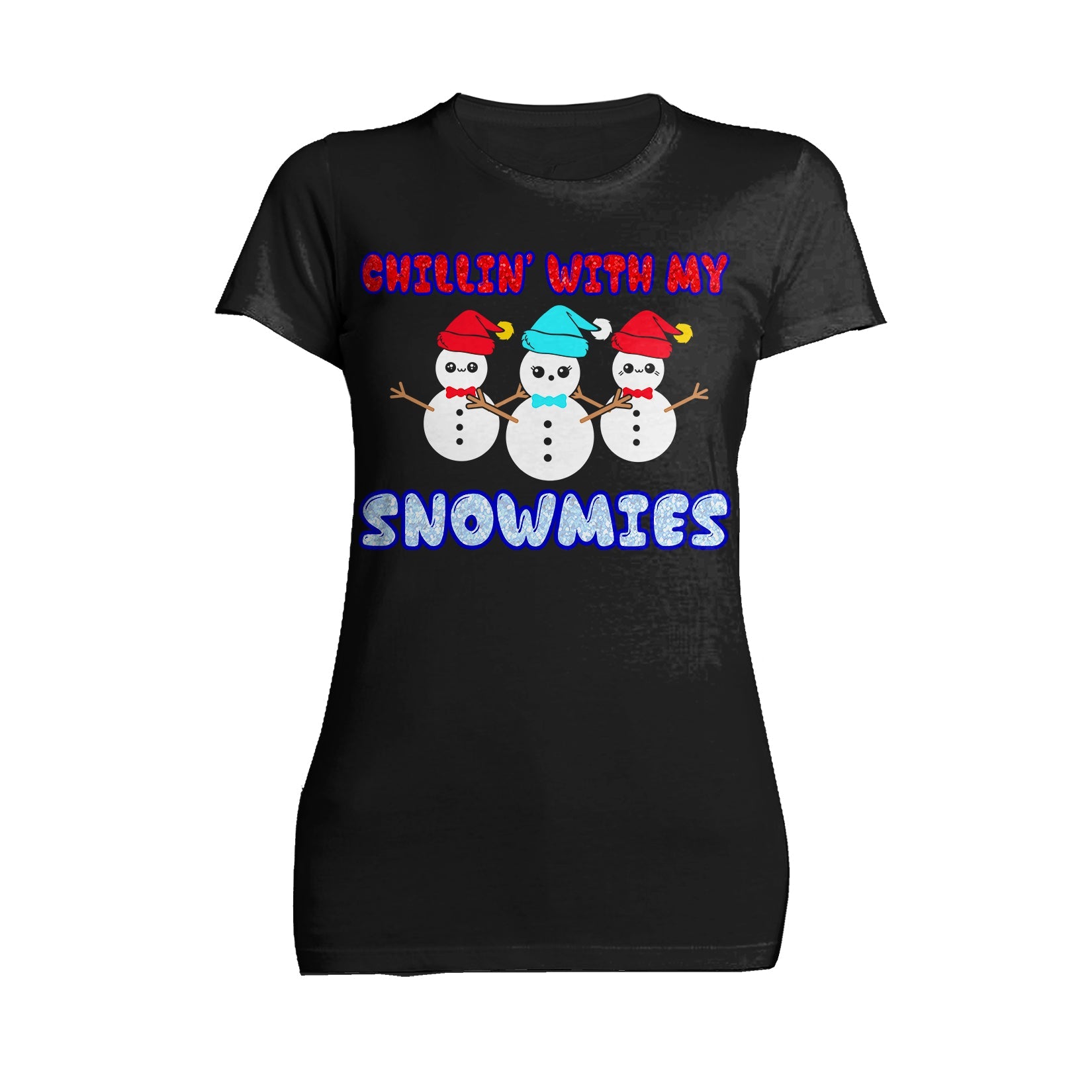Christmas Snowmen Chillin Snowmies Cute Joke Xmas Sparkle Women's T-Shirt