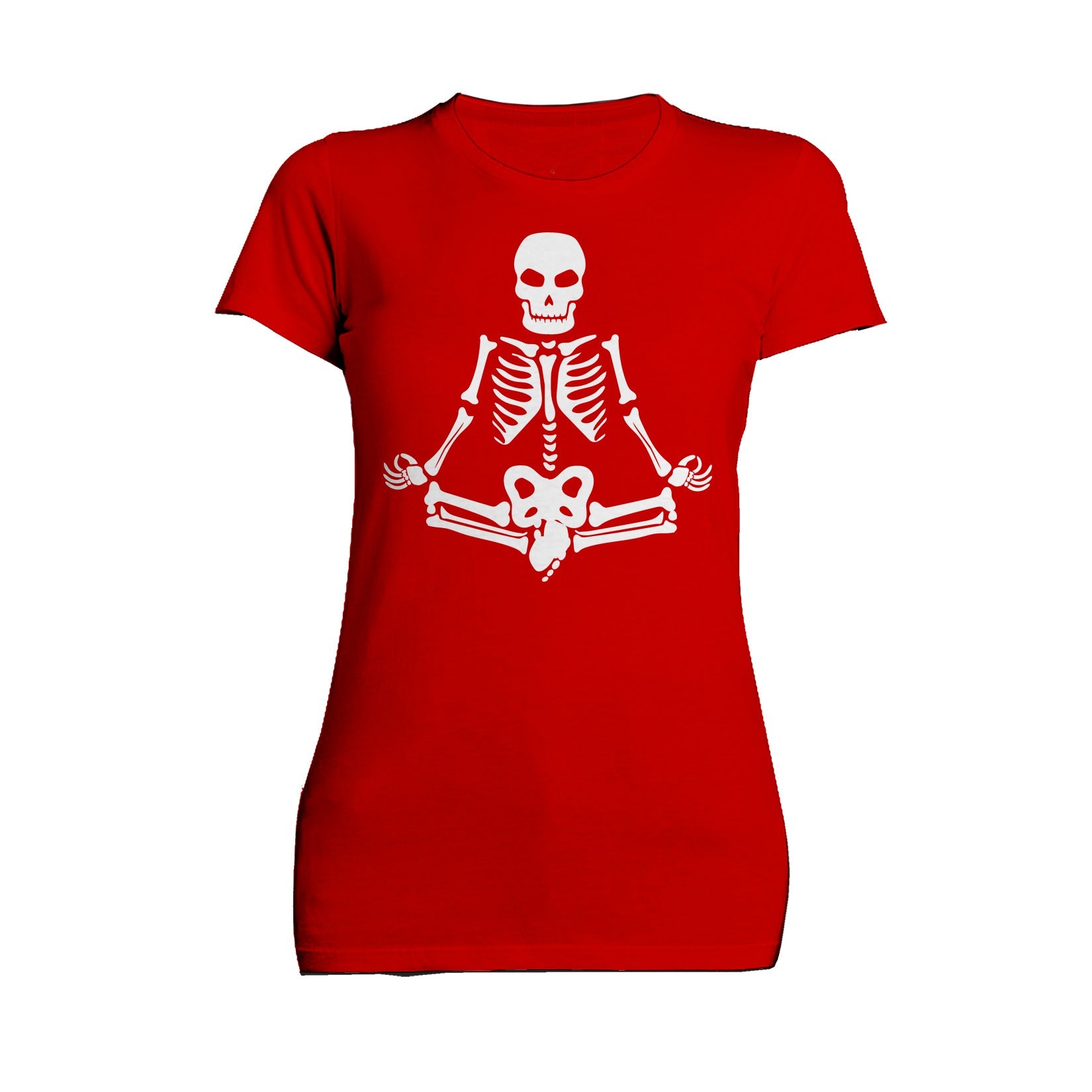 Halloween Day Of The Dead Namaste Lotus Skeleton Stencil Official Women's T-shirt