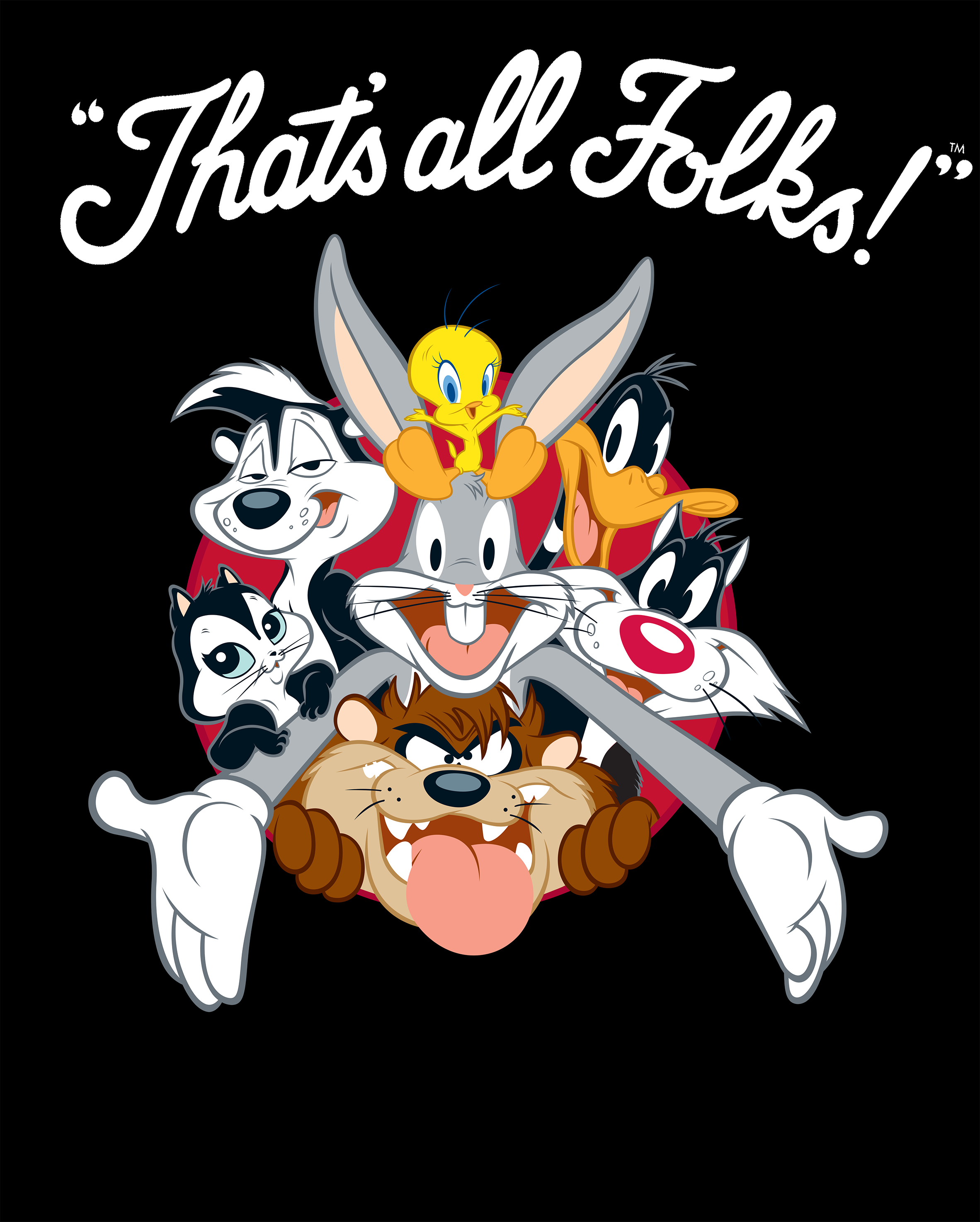 Looney Tunes All Stars That's All Folks Official Women's T-shirt ()