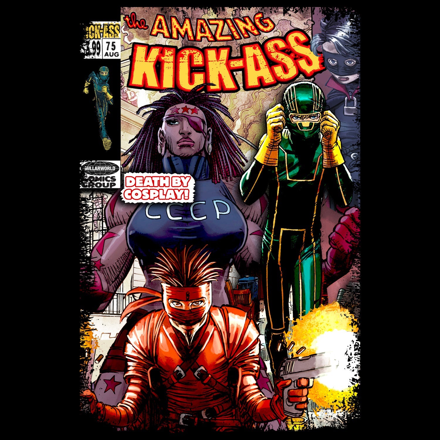 Kick-Ass Remix Cover Amazing Official Men's T-Shirt ()
