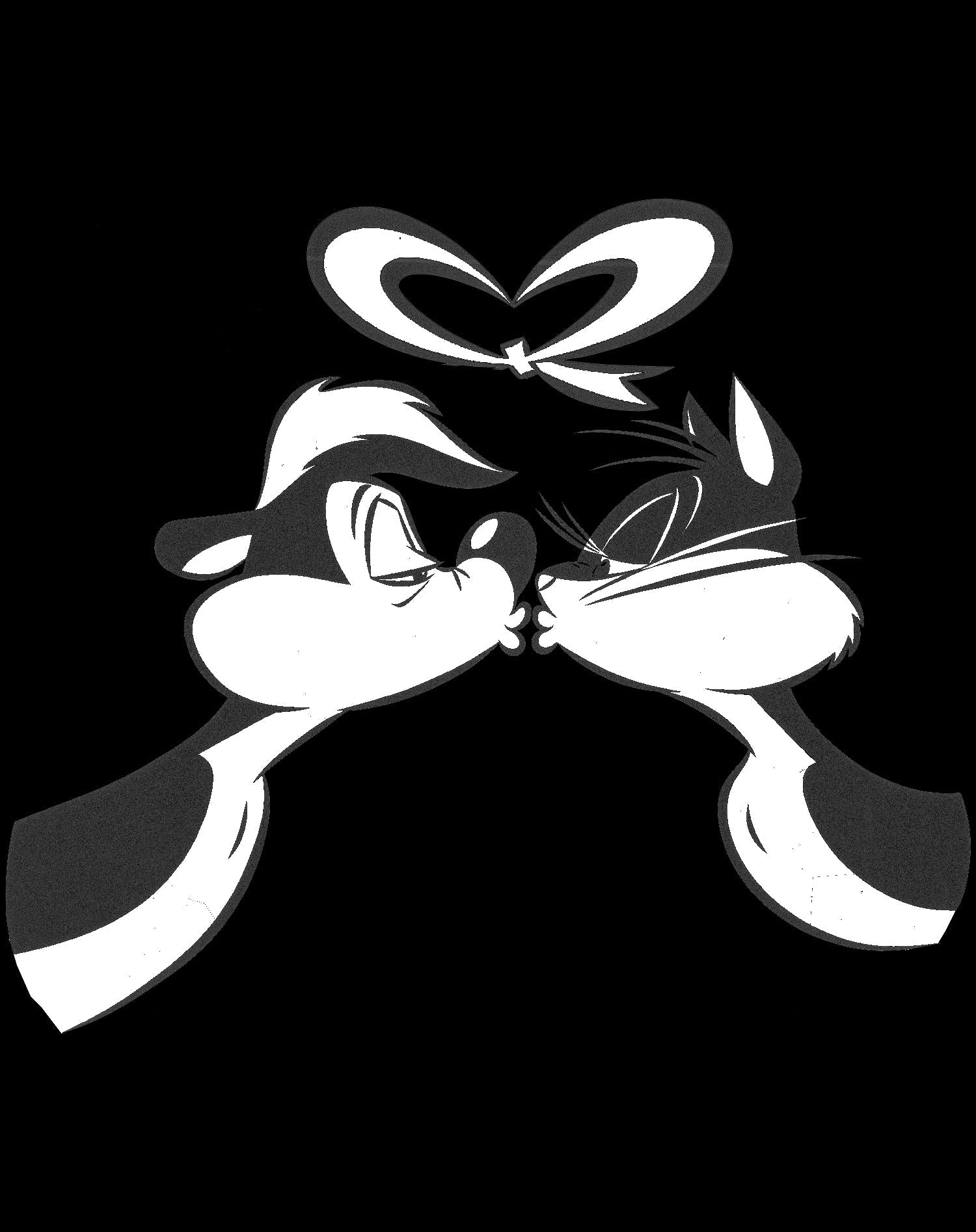 Looney Tunes Pepe Le Pew Valentines Kiss Official Men's T-Shirt