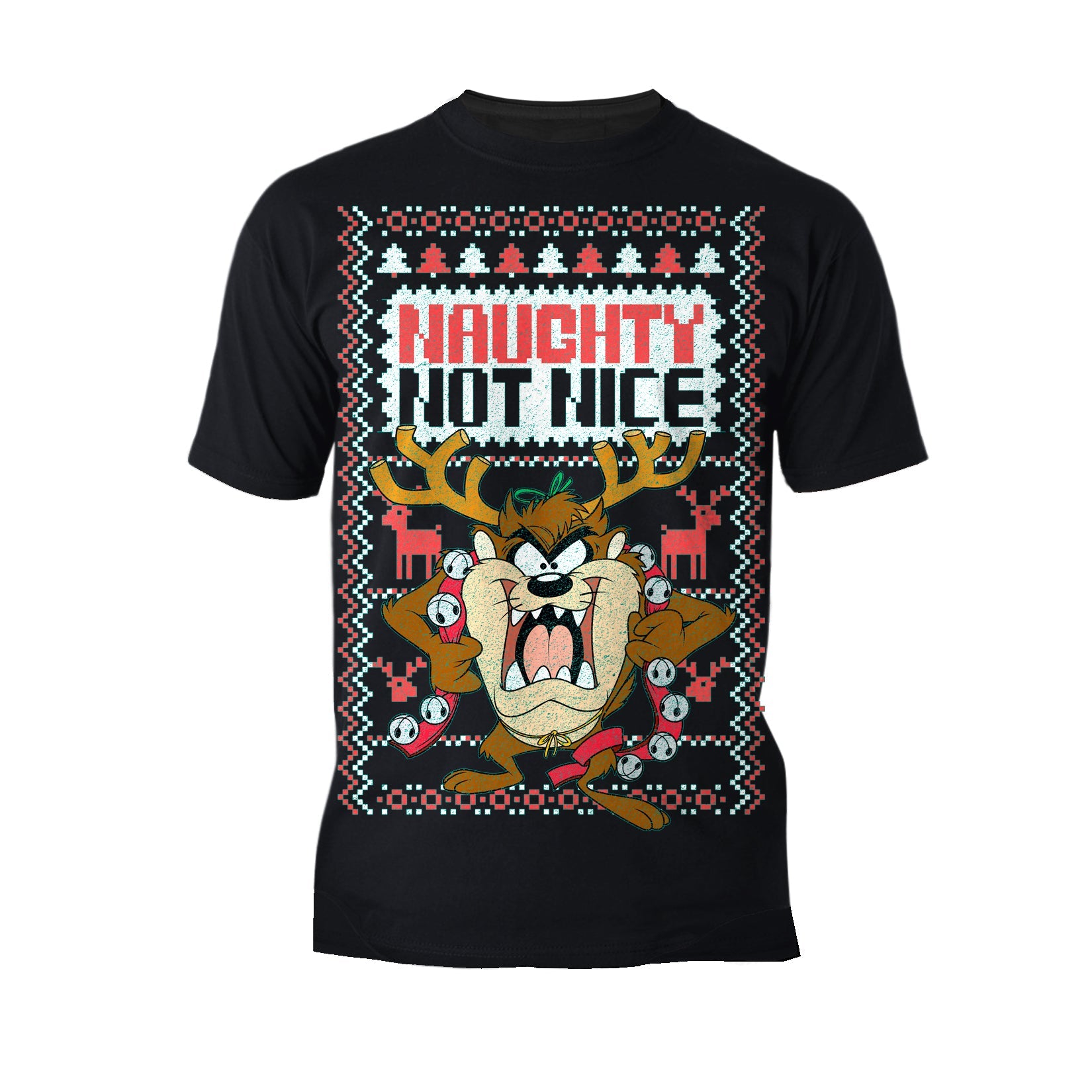 Looney Tunes Tasmanian Devil Xmas Naughty Official Men's T-Shirt