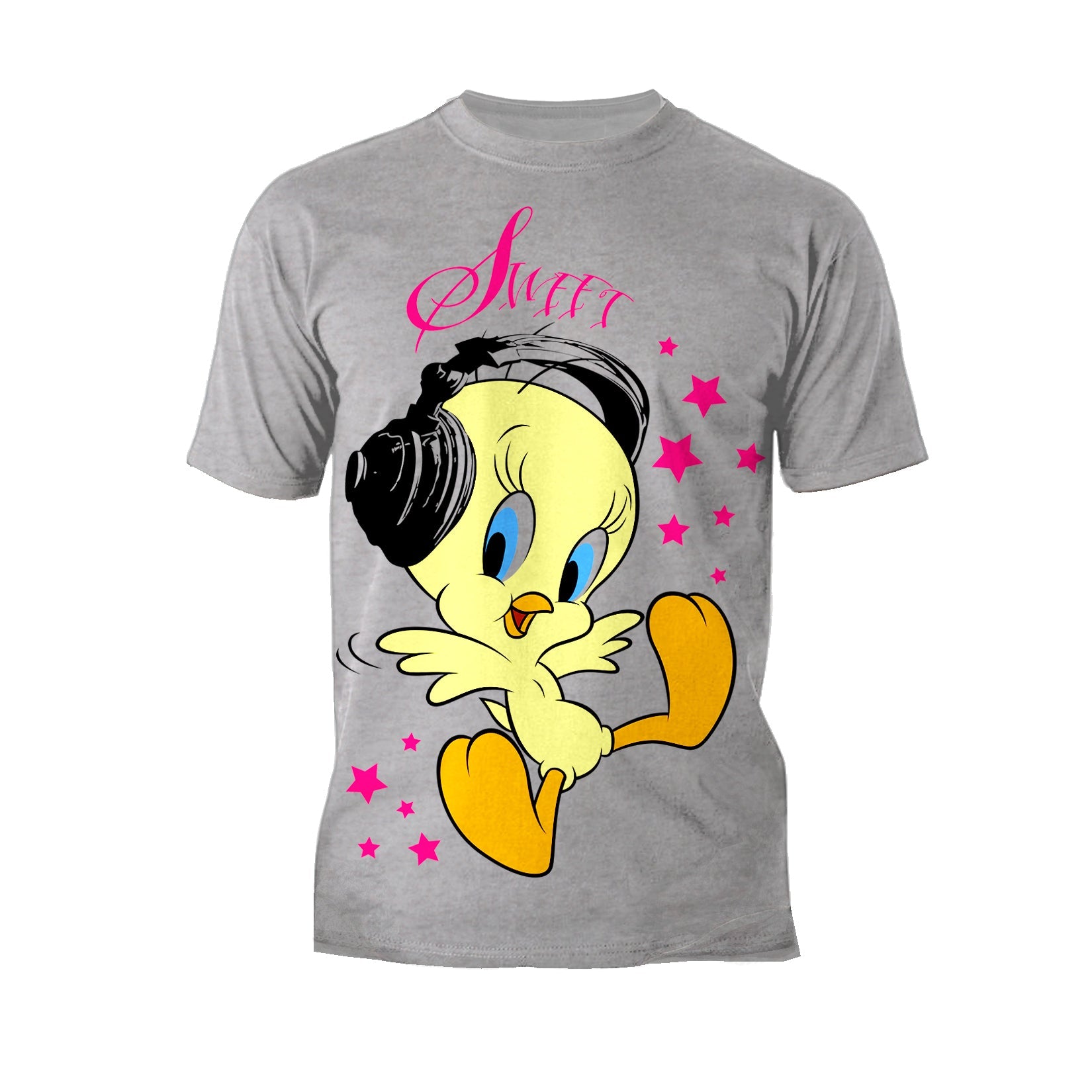 Looney Tunes Tweety Headphones Official Men' T-Shirt