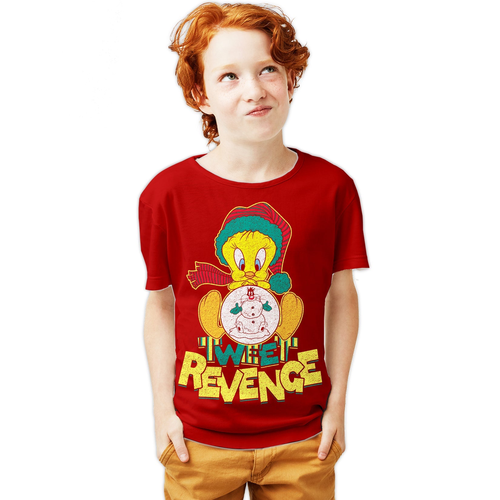 Looney Tunes Tweety Pie Xmas Revenge Official Youth T-Shirt