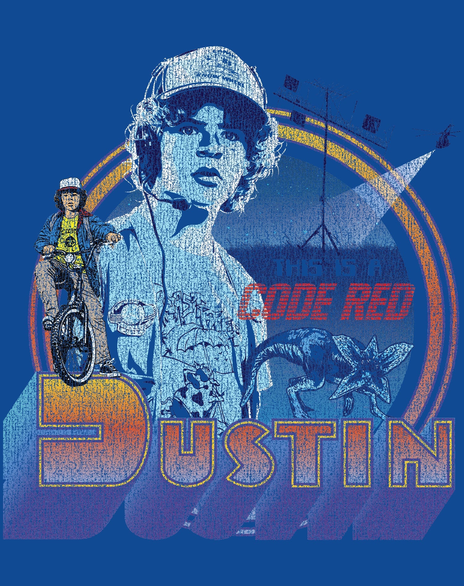 Stranger Things Dustin Code Red Official Women's T-Shirt