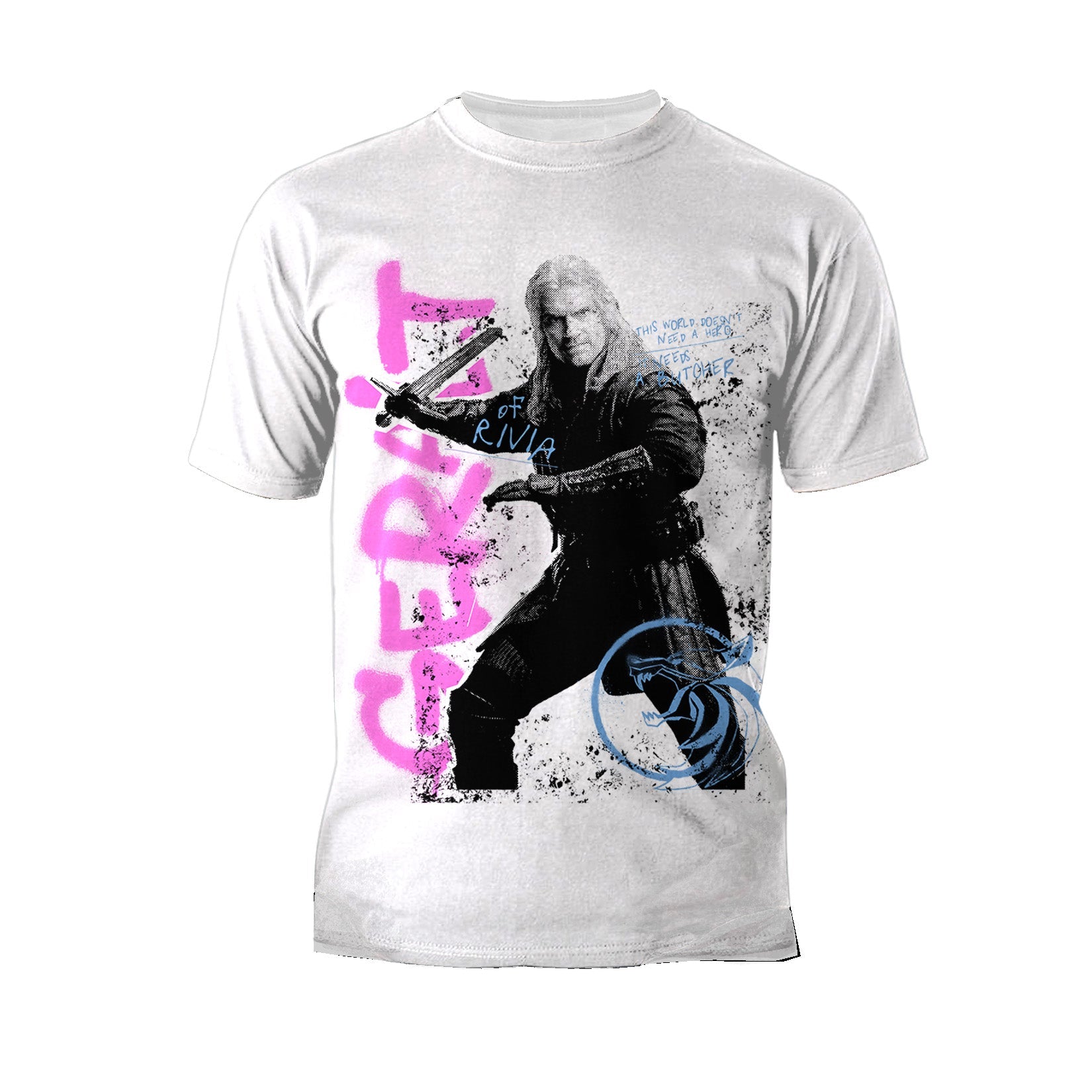 The Witcher Geralt Graffiti Slayer Official Men's T-Shirt
