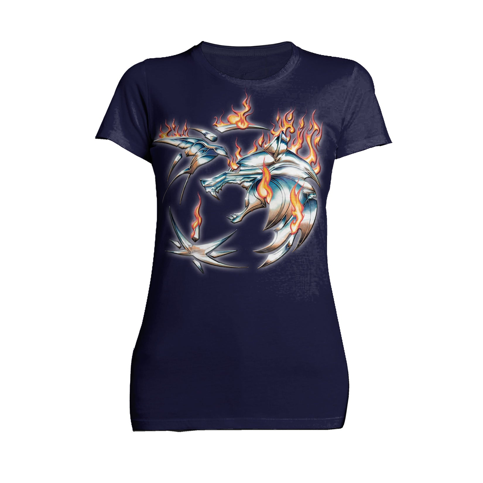 The Witcher Logo Metal Fire Official Women's T-Shirt