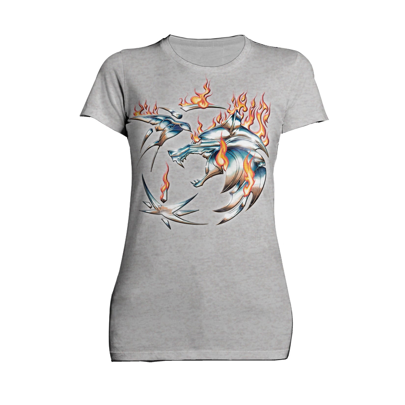 The Witcher Logo Metal Fire Official Women's T-Shirt