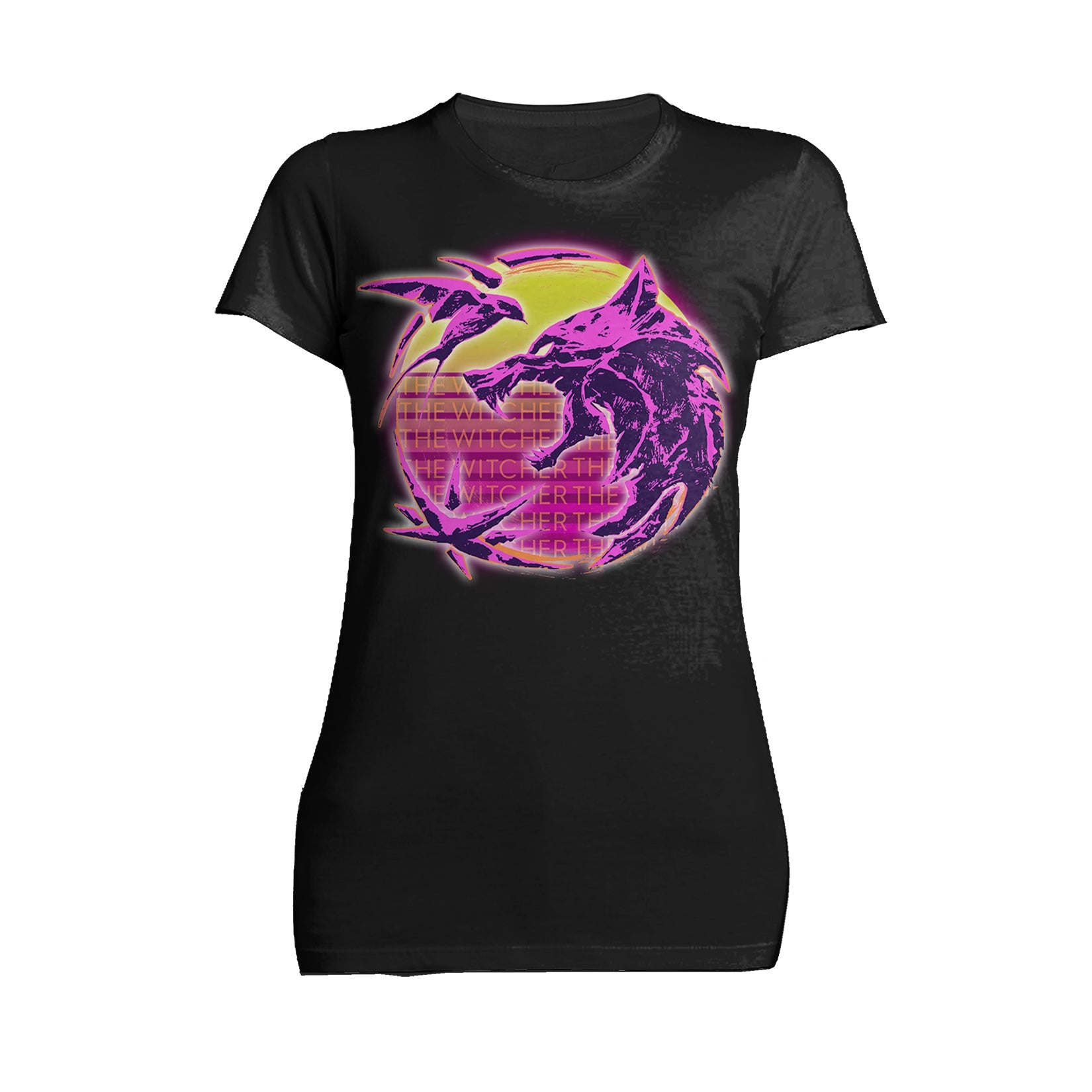 The Witcher Logo Synthwave Neon Sunset Official Women's T-Shirt