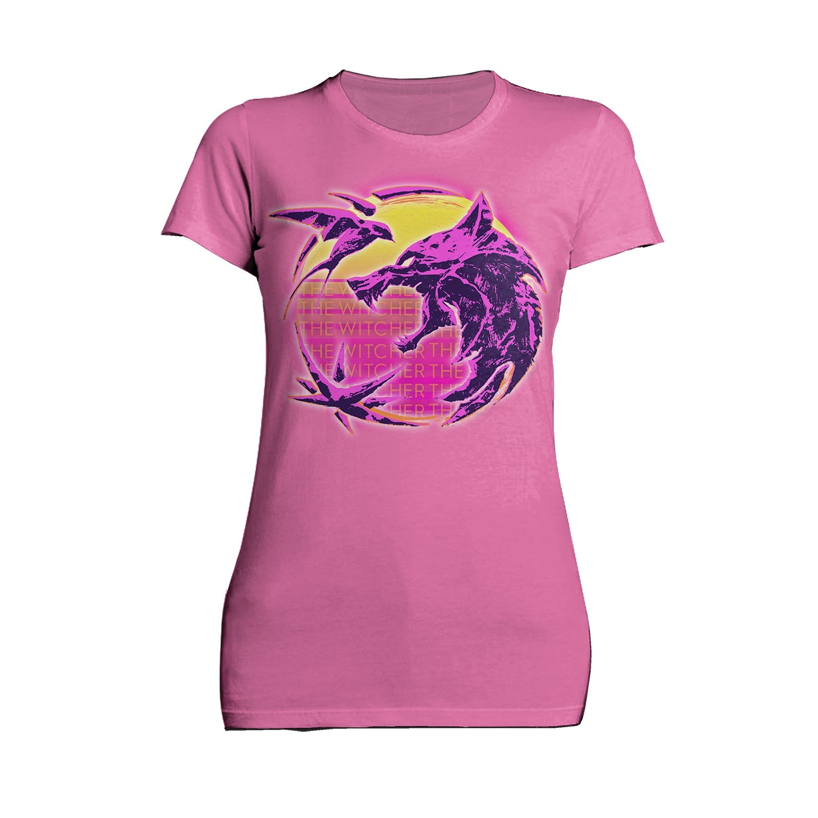 The Witcher Logo Synthwave Neon Sunset Official Women's T-Shirt