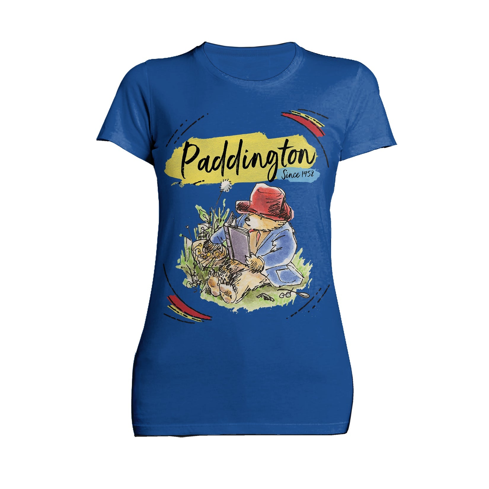Paddington Bear Classics Portrait Picnic Official Women's T-Shirt (Royal )