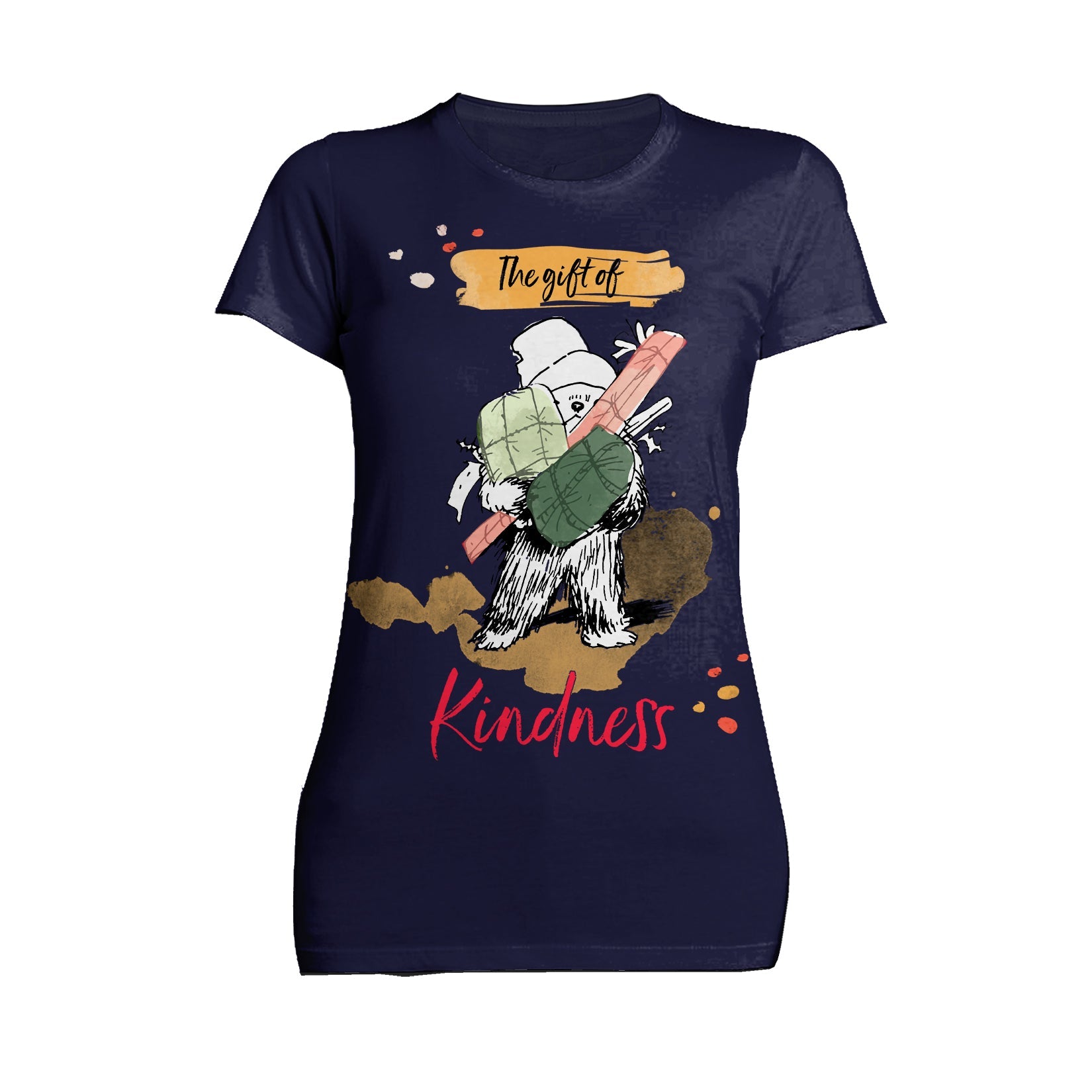 Paddington Bear Xmas Presents Kindness Sketch Amor Christmas Women's T-Shirt