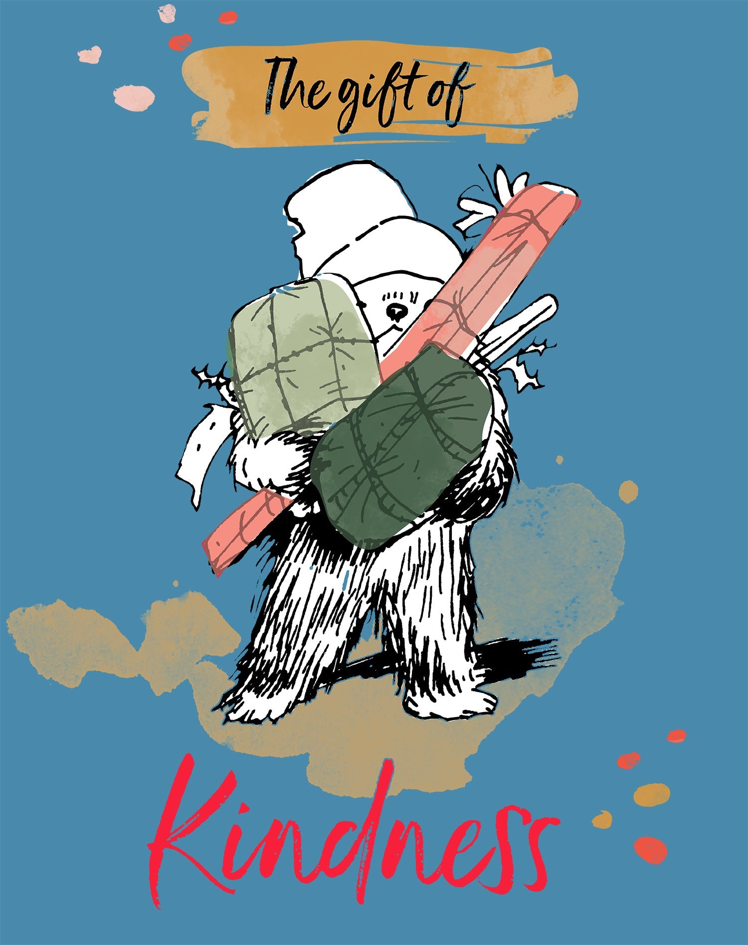 Paddington Bear Xmas Presents Kindness Sketch Amor Christmas Women's T-Shirt