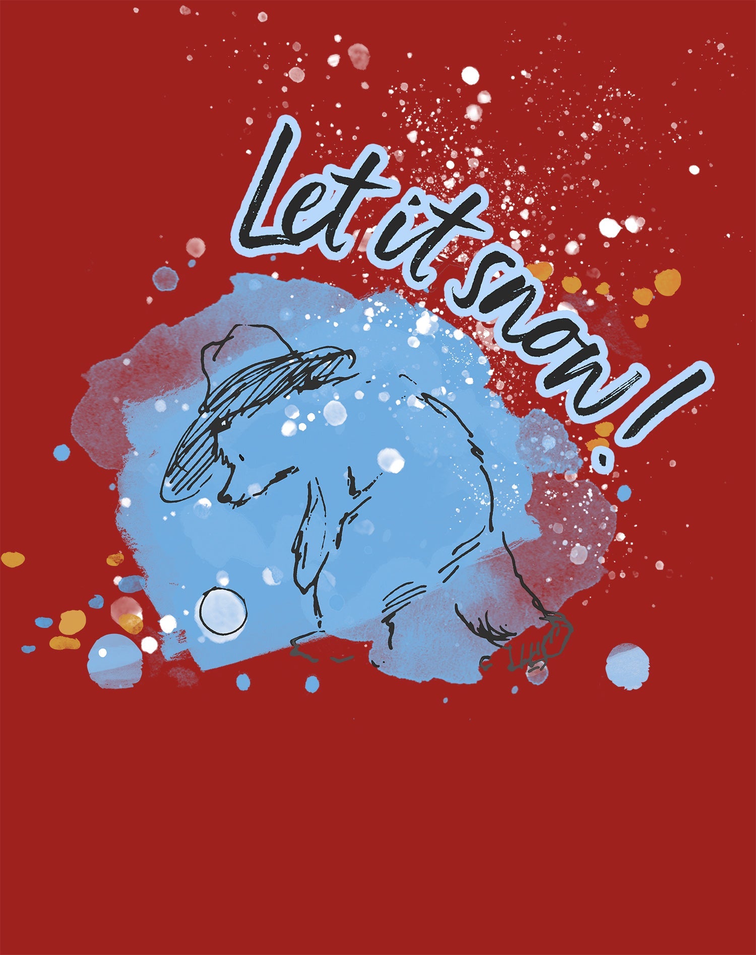 Paddington Bear Xmas Snowball Sketch Splash Love Christmas Women's T-Shirt