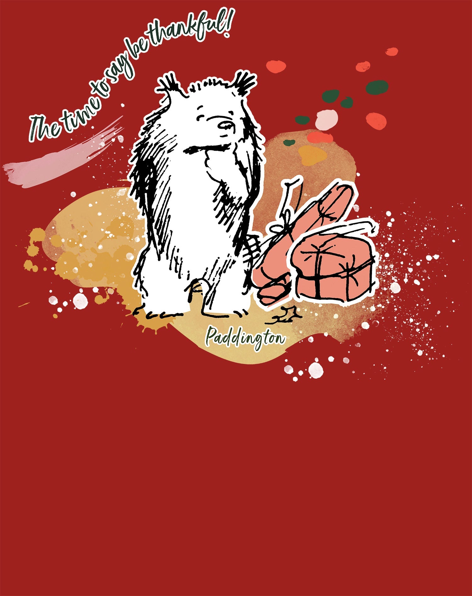 Paddington Bear Xmas Thankful Joy Love Christmas Presents Women's T-Shirt