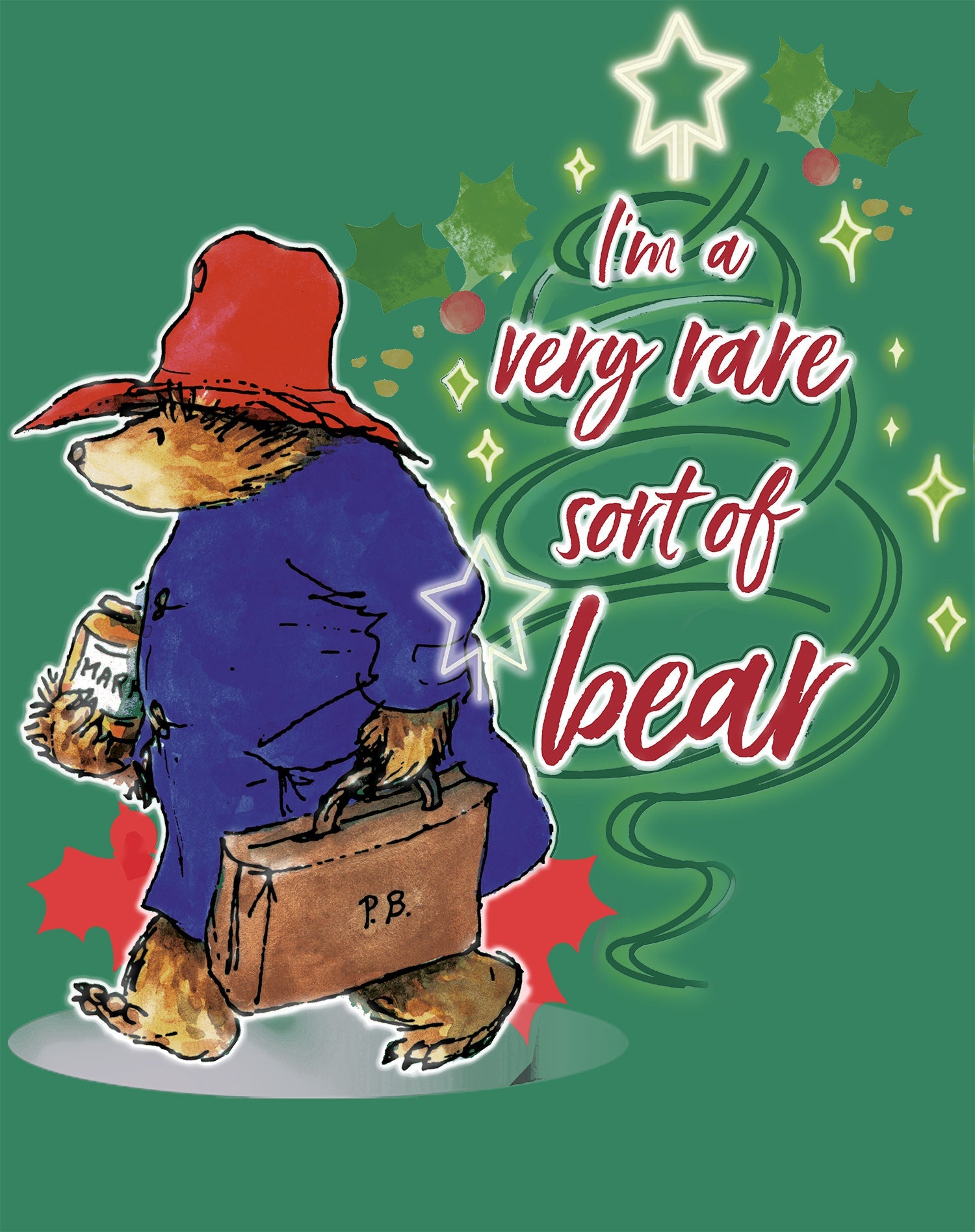 Paddington Bear Xmas Tree Rare Lights Beary Love Christmas Women's T-Shirt