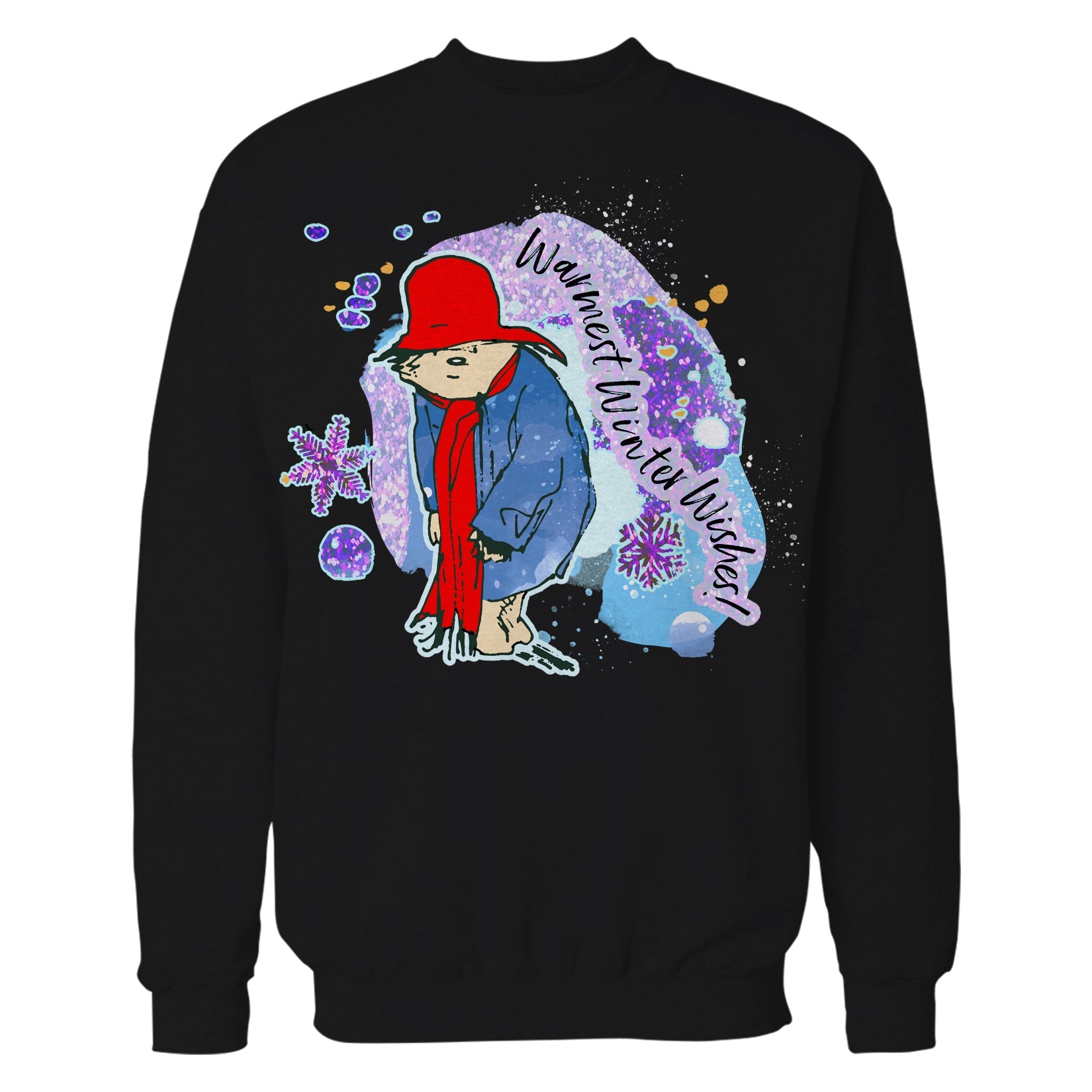 Paddington Bear Xmas Winter Wishes Love Christmas Sparkle Sweatshirt