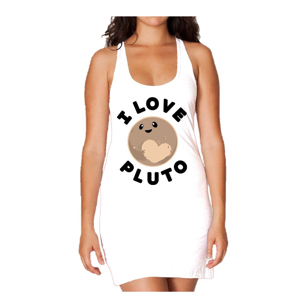 Weird Science I Love Pluto Official Women's Long Tank Dress ()