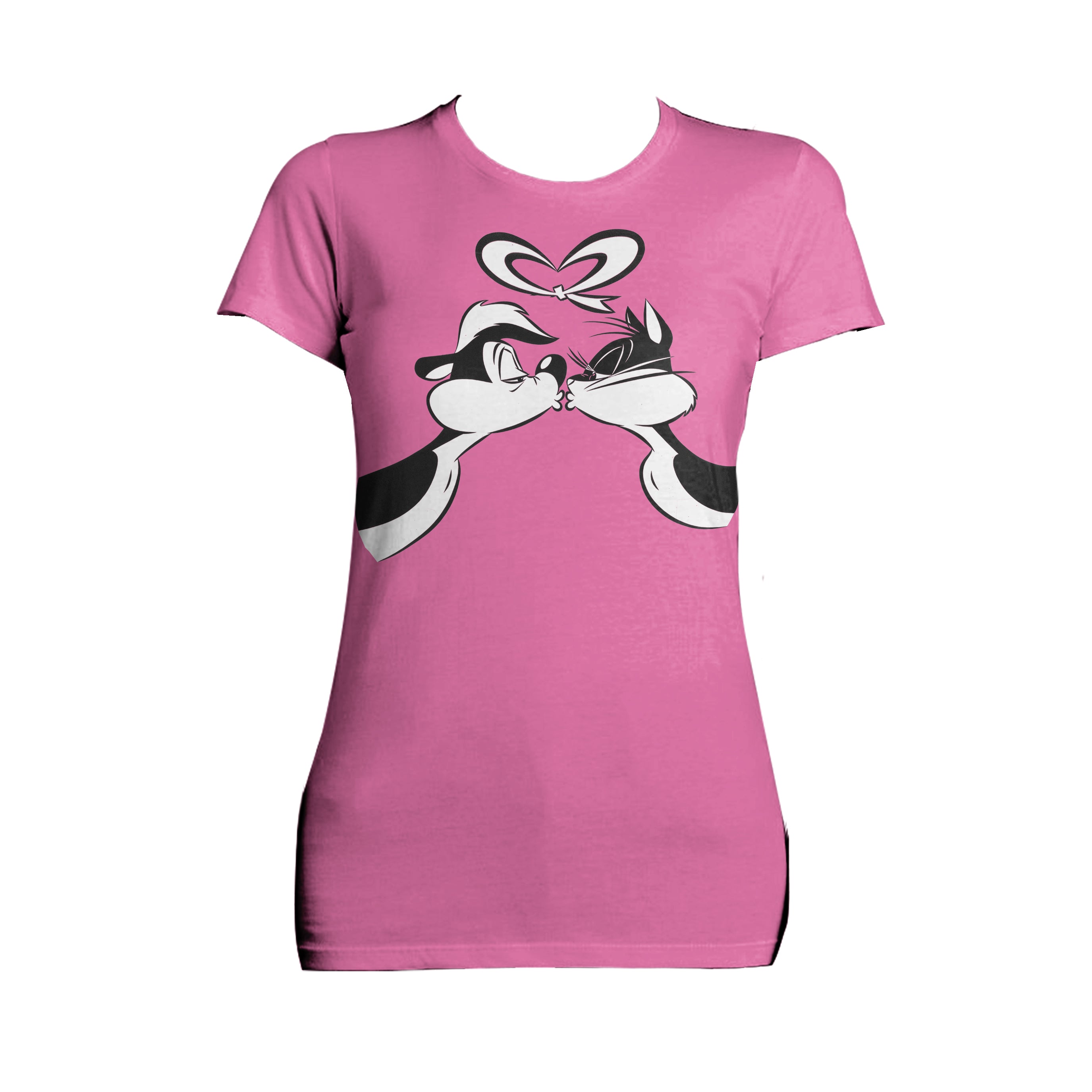 Looney Tunes Pepe Le Pew Valentines Kiss Official Women's T-Shirt ()
