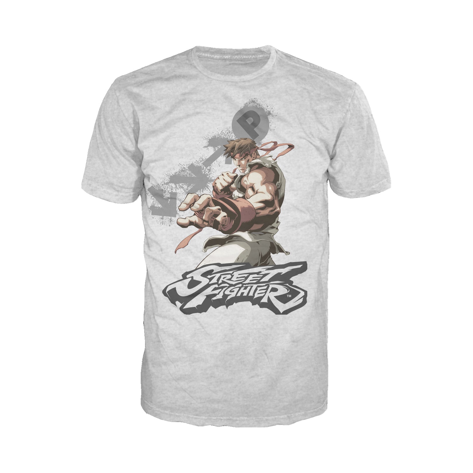 Street Fighter Ryu Portrait Fireball Official Men's T-shirt ()