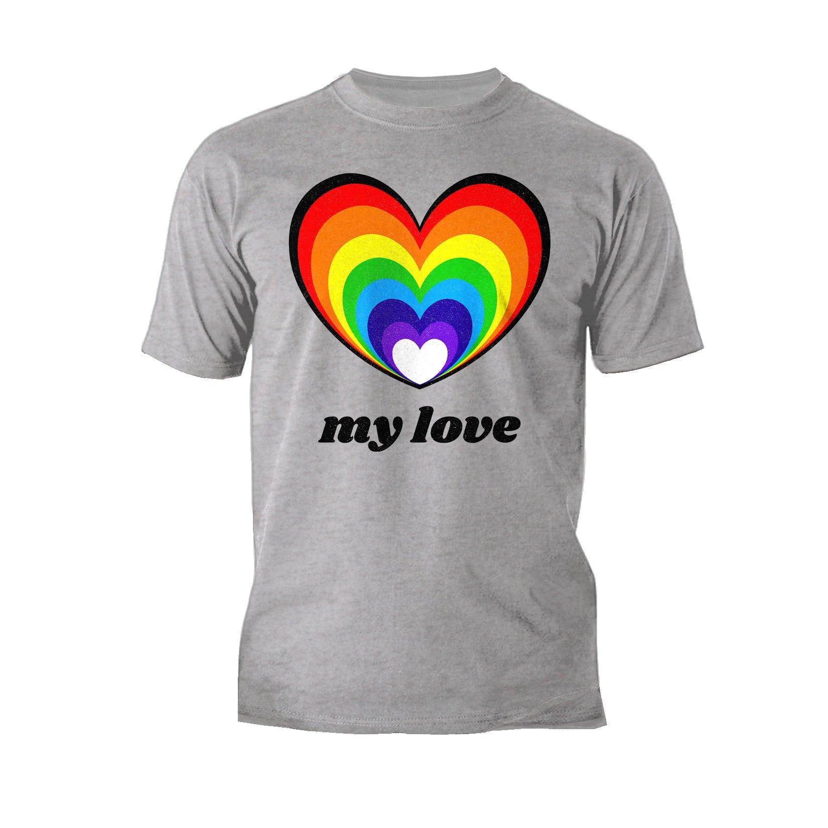 Vintage Valentine Rainbow Heart My Love Men's T-shirt