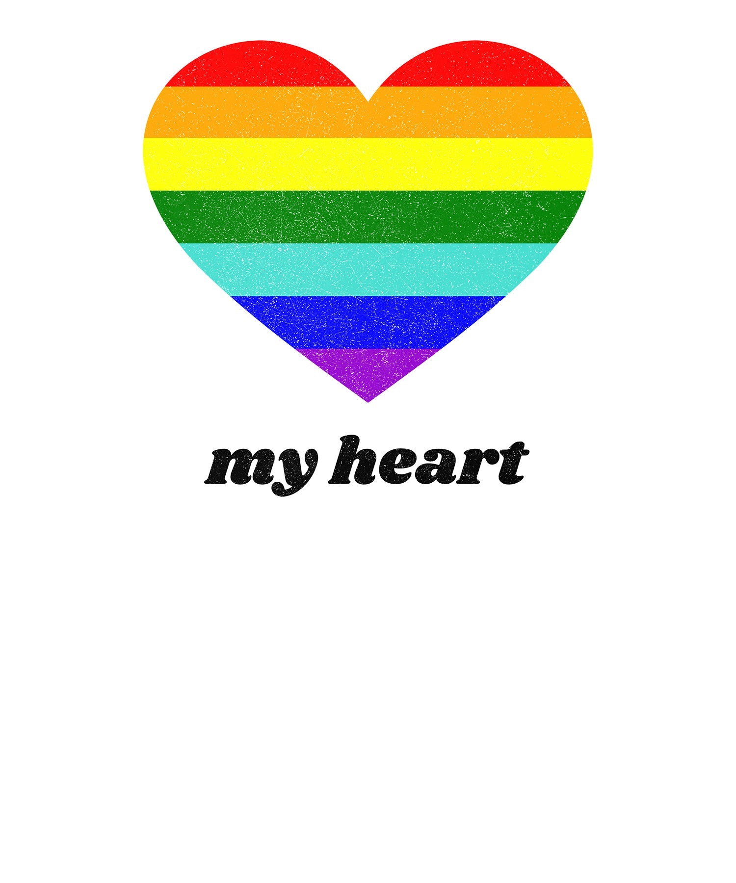 Vintage Valentine Rainbow My Heart Men's T-shirt