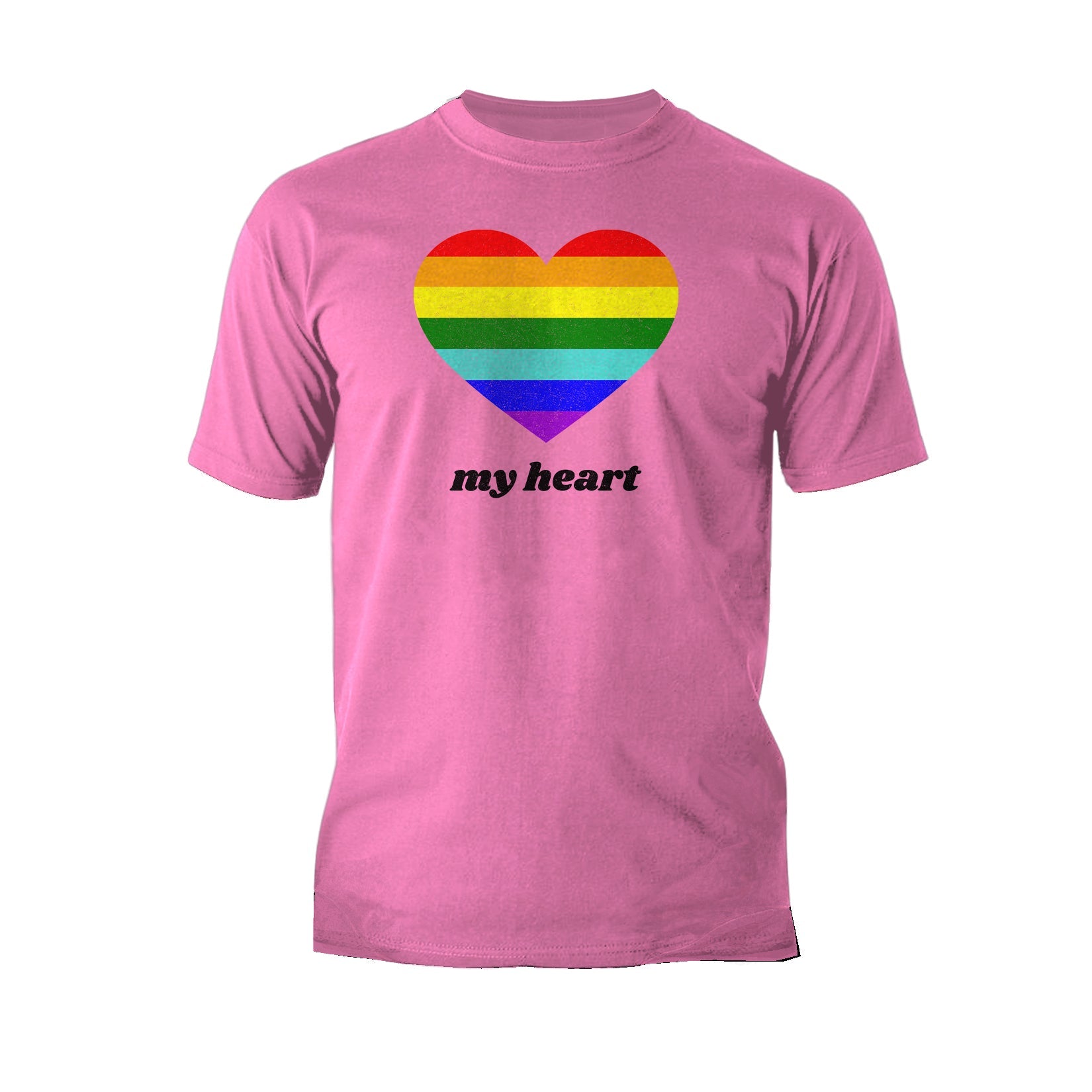 Vintage Valentine Rainbow My Heart Men's T-shirt