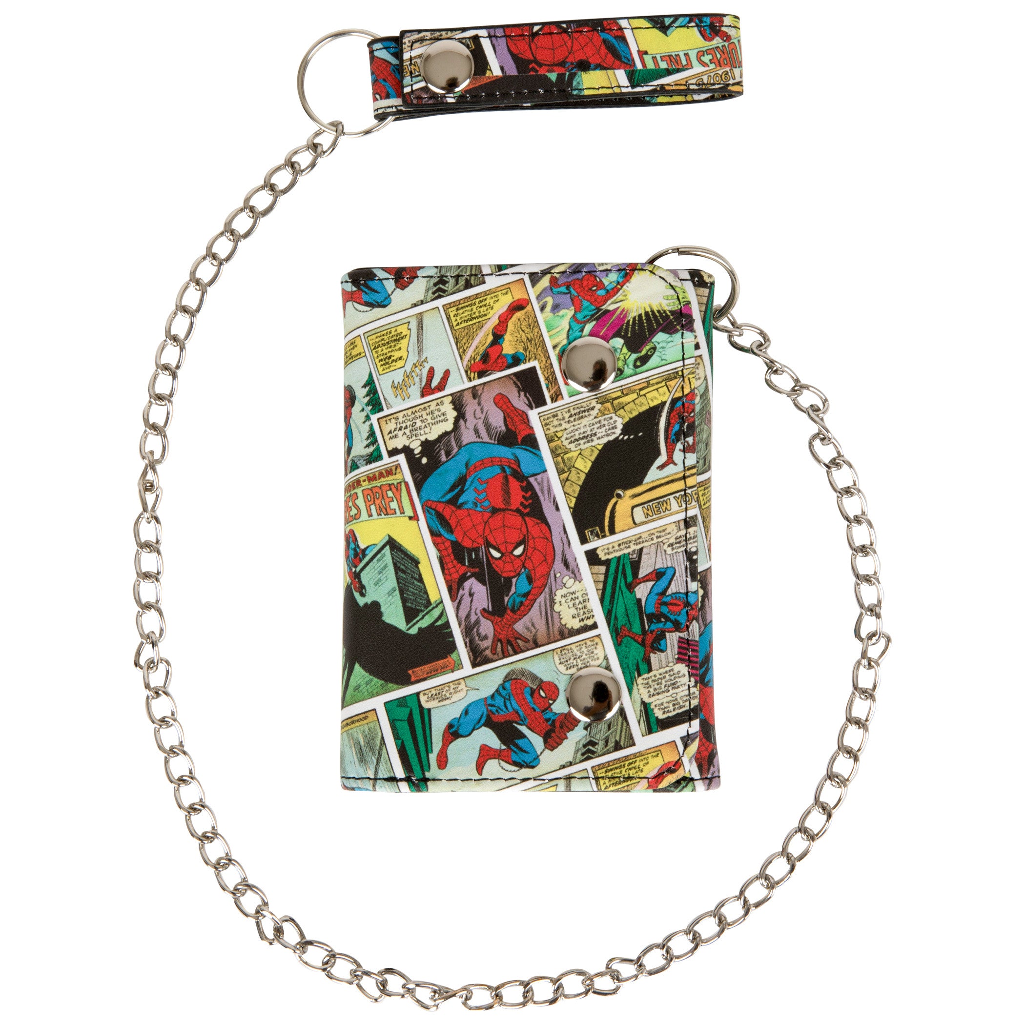 Spider-Man Greatest Comic Covers Collage Chain Wallet