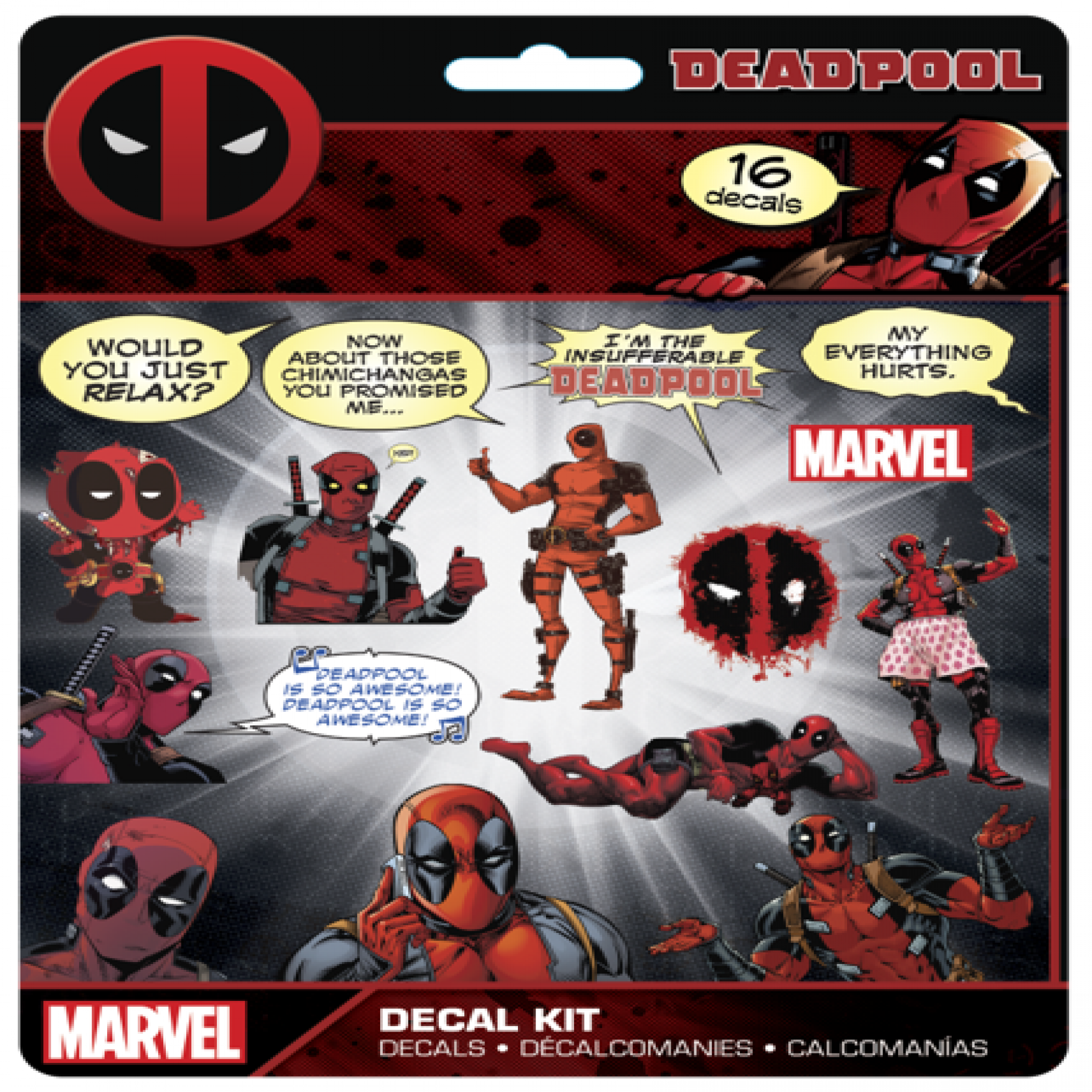 Marvel Deadpool 16 Piece Decal Kit