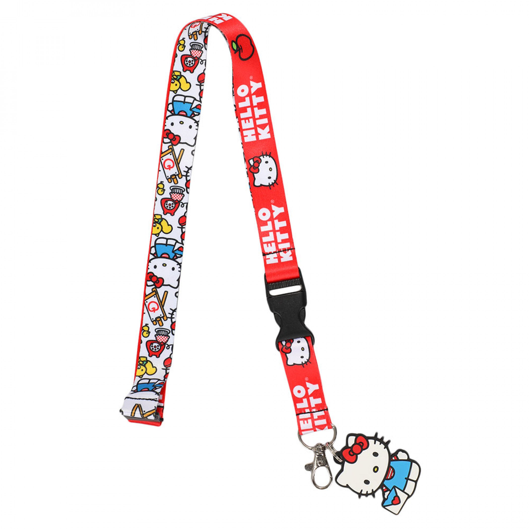 Hello Kitty Collage Lanyard w/ Rubber Charm